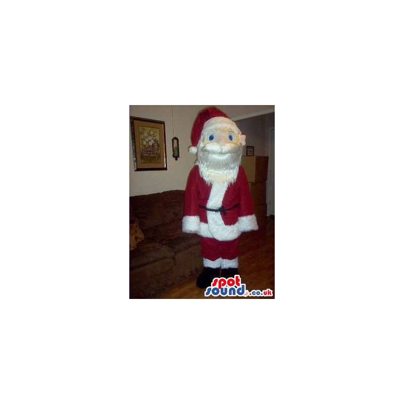 Santa Claus Human Plush Mascot With Small Blue Eyes - Custom