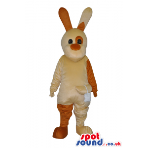 Customizable Brown Tones Rabbit Plush Mascot With Long Ears -