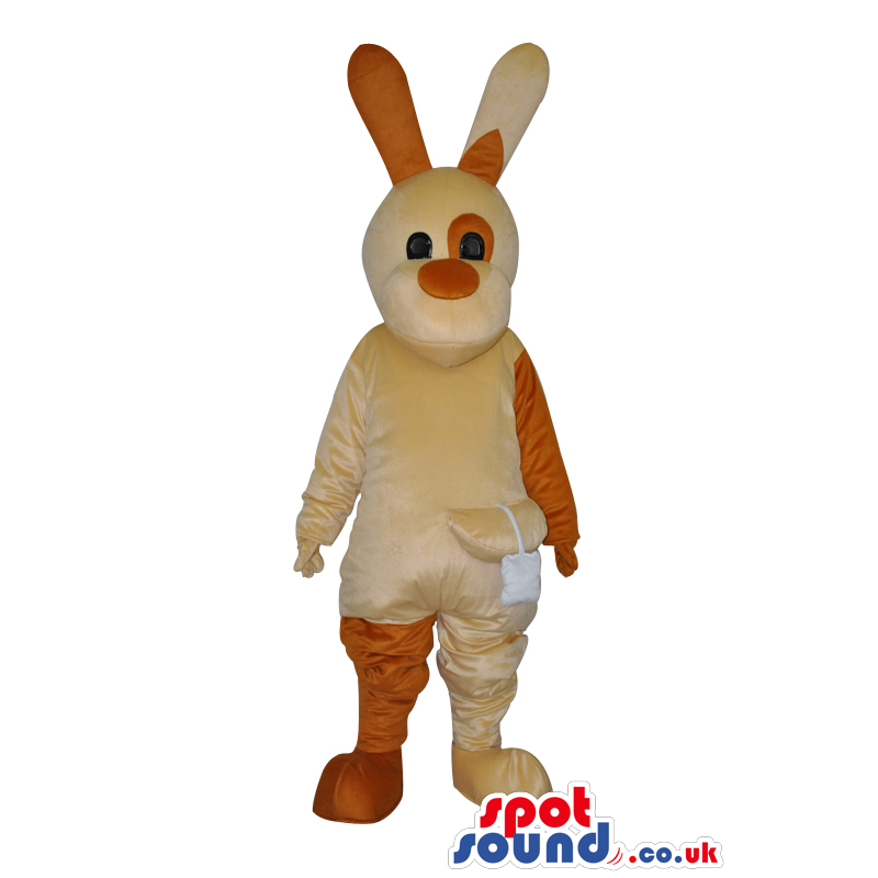 Customizable Brown Tones Rabbit Plush Mascot With Long Ears -