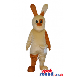 Customizable Brown Tones Rabbit Plush Mascot With Long Ears -