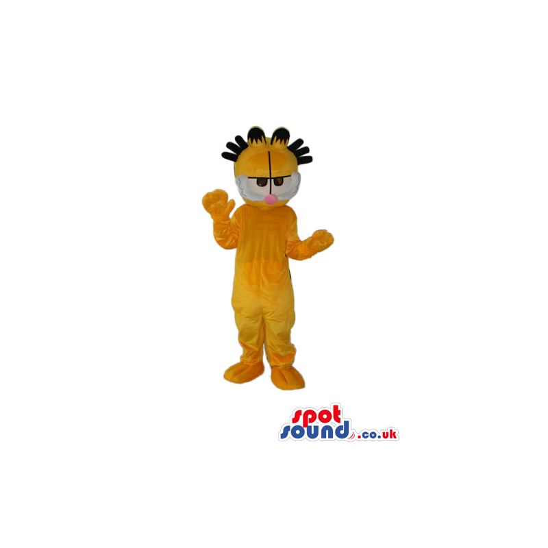 Garfield Cat Cartoon Character Plush Mascot With Spiky Hair -