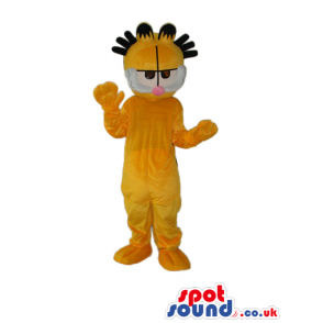 Garfield Cat Cartoon Character Plush Mascot With Spiky Hair -