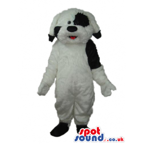 Adorable And Soft White Dog Pet Plush Mascot With Black Spots -