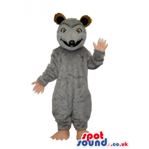 Customizable Grey Rat Animal Mascot With Brown Ears - Custom
