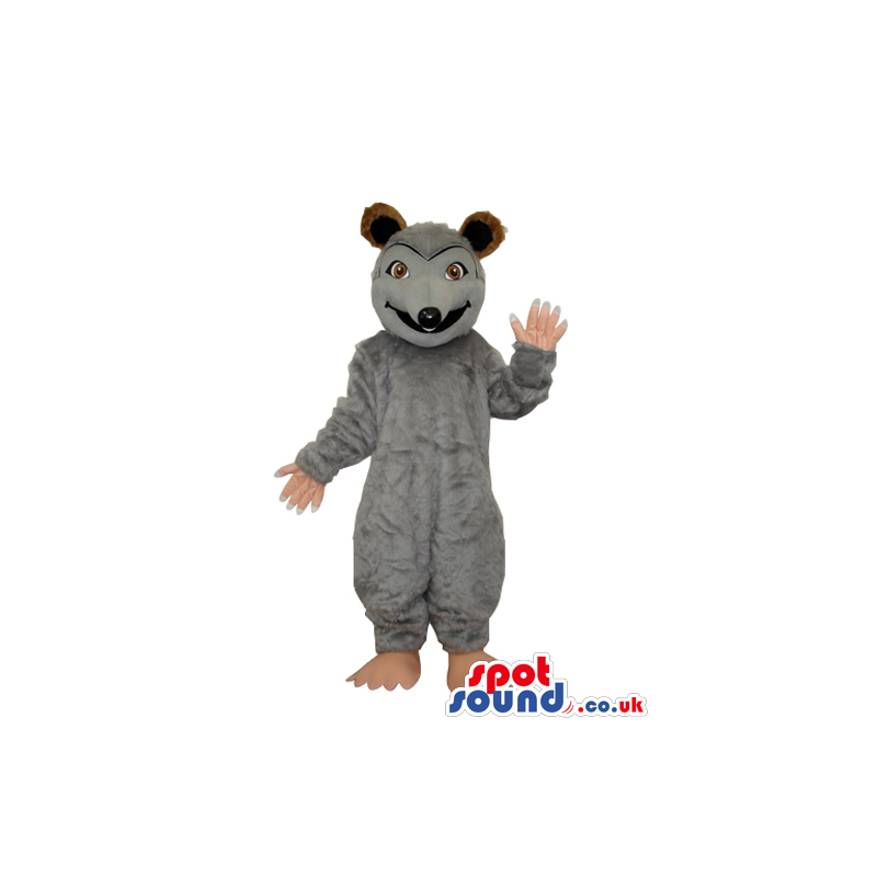 Customizable Grey Rat Animal Mascot With Brown Ears - Custom