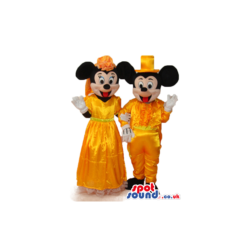 Mickey Mouse Disney Character With Golden Shinny Garments -