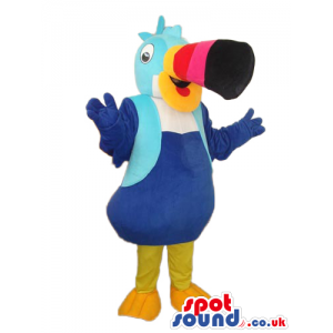 Amazing Blue Toucan Plush Mascot With A Colorful Big Beak -