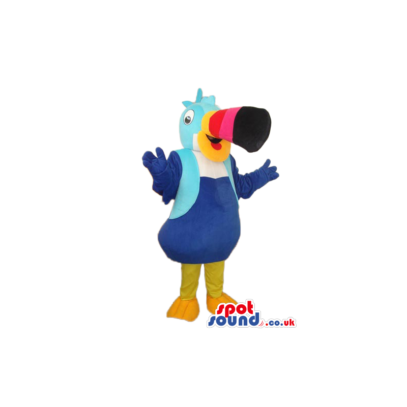 Amazing Blue Toucan Plush Mascot With A Colorful Big Beak -