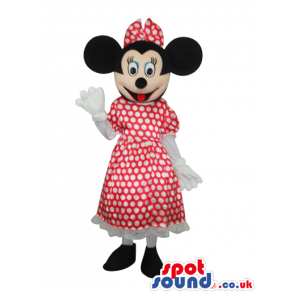 Minnie Mouse Disney Character Mascot With Dots Dress - Custom
