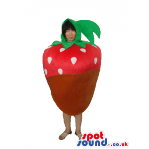 Cute Red Strawberry Fruit With Chocolate Adult Size Disguise -