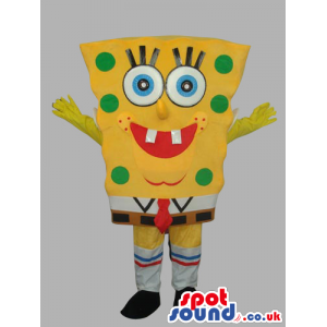 Sponge Bob Square Pants Cartoon Plush Mascot With Green Dots -