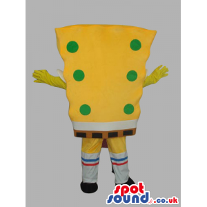 Sponge Bob Square Pants Cartoon Plush Mascot With Green Dots -