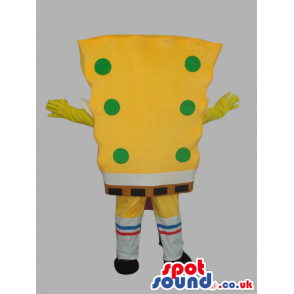 Sponge Bob Square Pants Cartoon Plush Mascot With Green Dots -