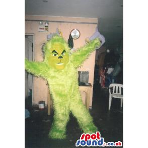 Green chimpanzee with a lot of fur in his body dancing - Custom