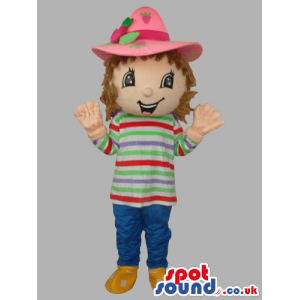 Strawberry Shortcake Girl Children Cartoon Character Mascot -