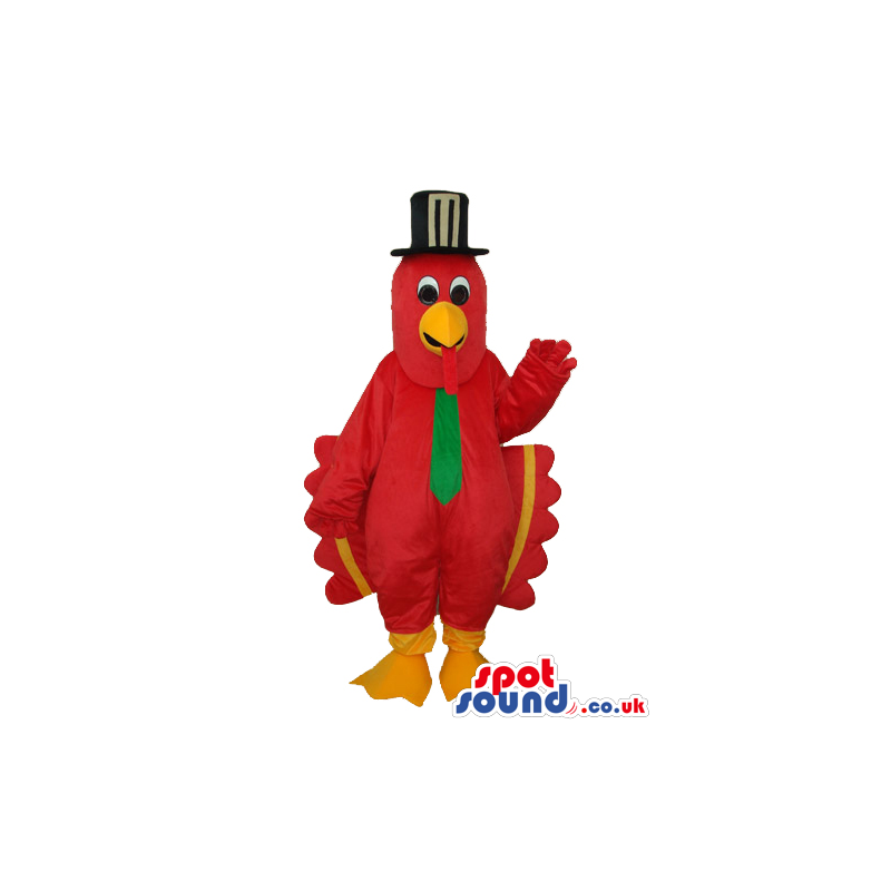 Buy Mascots Costumes in UK - Funny Red Turkey Mascot With Green Tie And Top  Hat Sizes L (175-180CM)