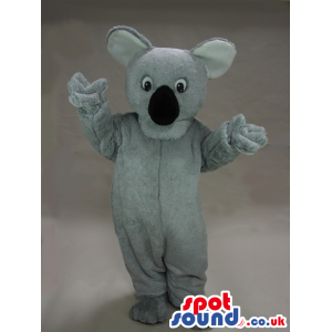 Grey Koala Animal Plush Mascot With A Big Black Nose - Custom