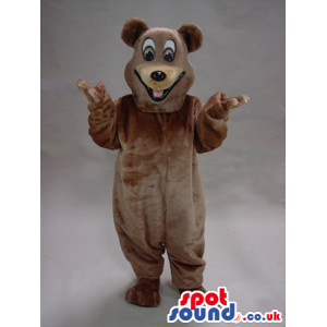 Big Brown Bear Animal Plush Mascot With Funny Brown Eyes -