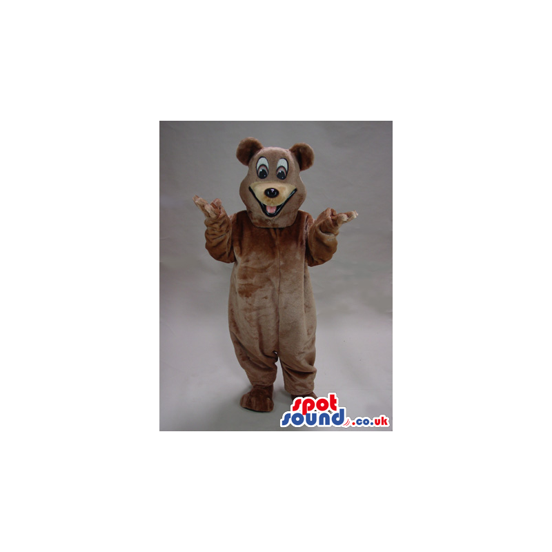 Big Brown Bear Animal Plush Mascot With Funny Brown Eyes -