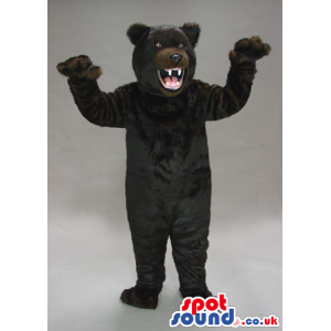 Big Furious Black And Brown Bear Animal Plush Mascot - Custom