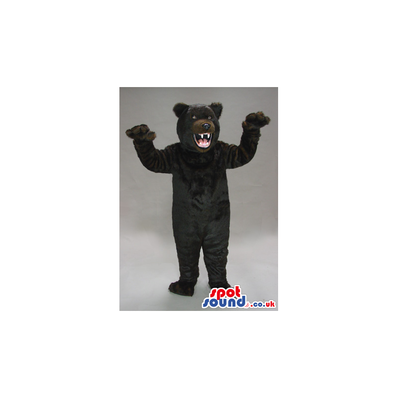 Big Furious Black And Brown Bear Animal Plush Mascot - Custom