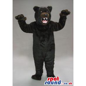 Big Furious Black And Brown Bear Animal Plush Mascot - Custom