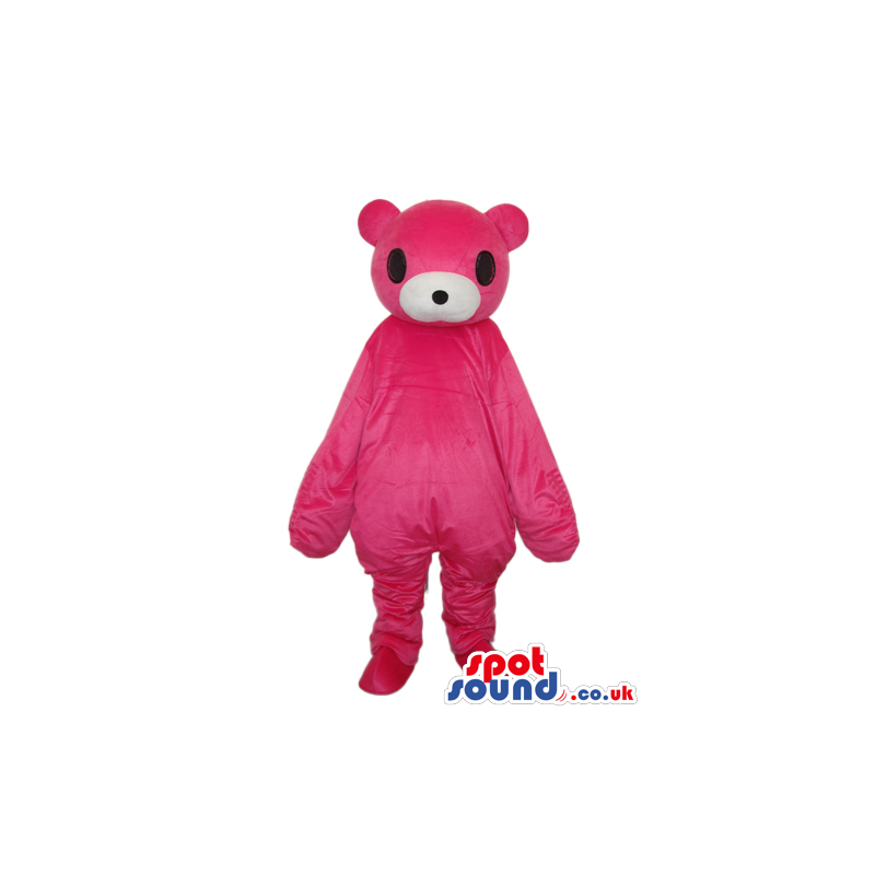 Cute All Pink Teddy Bear Plush Mascot With White Mouth - Custom
