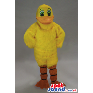Funny All Yellow Duck Plush Mascot With Round Head - Custom