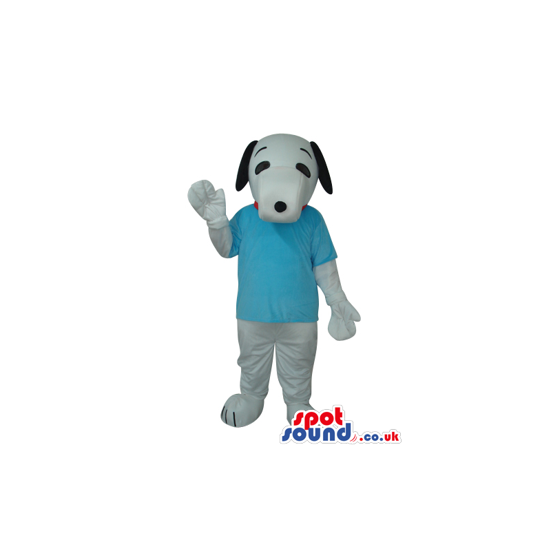 Adorable White Dog Pet Plush Mascot With Blue T-Shirt - Custom