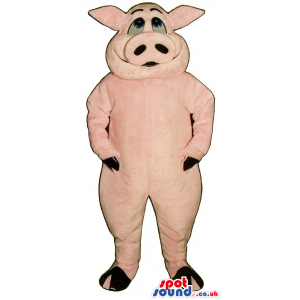 Funny Pink Pig Farm Animal Plush Mascot With Blue Eyes - Custom
