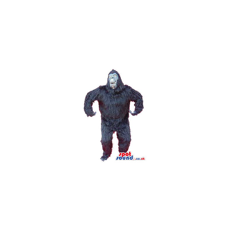 Very Scary Expressive Black Gorilla Plush Hairy Mascot - Custom