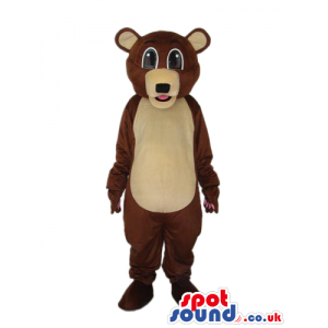 Cute Brown Teddy Bear Plush Mascot With A Beige Belly - Custom