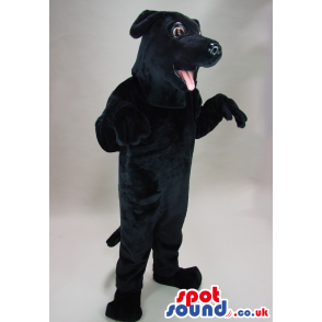 Adorable Black Labrador Dog Plush Mascot With Tongue - Custom