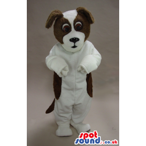 Cute Brown And Black Dog Pet Plush Mascot With Brown Eyes -