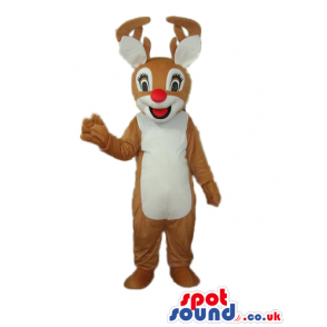 Brown Girl Reindeer Animal Plush Mascot With A White Belly -