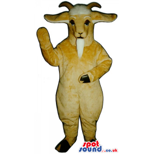 Customizable Brown Goat Plush Mascot With A White Beard -