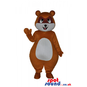 Cute Fantasy Brown Teddy Bear Plush Mascot With A White Belly -