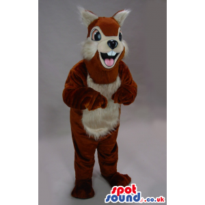 Brown Chipmunk Plush Mascot With A Hairy Beige Belly - Custom