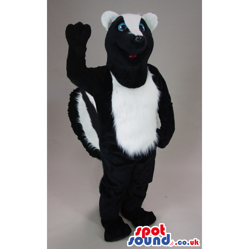 Customizable Cute White And Black Skunk Plush Animal Mascot -