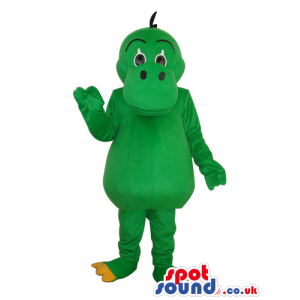 All Green Hippopotamus Animal Mascot With Cute Face - Custom
