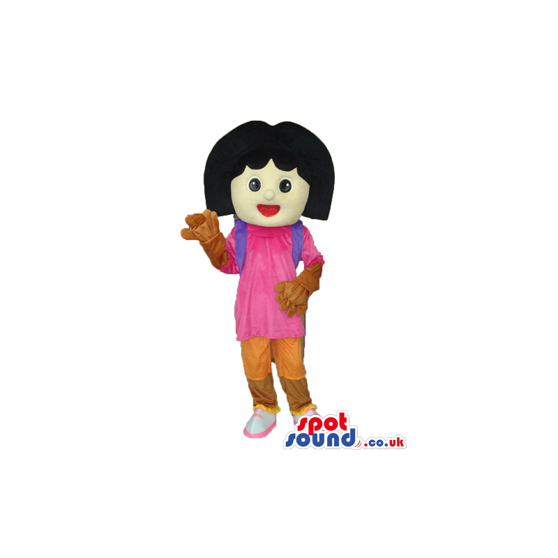 Dora The Explorer Popular Cartoon Character Mascot With Gloves
