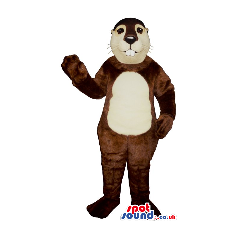 Customizable Brown Chipmunk Plush Mascot With A Round Belly -