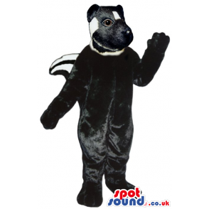 Customizable Cute Black Skunk Plush Animal Mascot With White