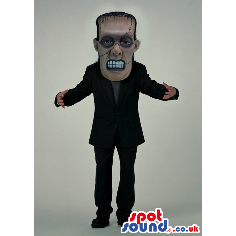 Realistic Scary Frankenstein Character Mascot With Black