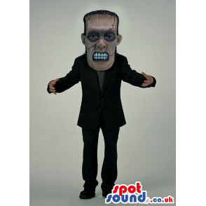 Realistic Scary Frankenstein Character Mascot With Black