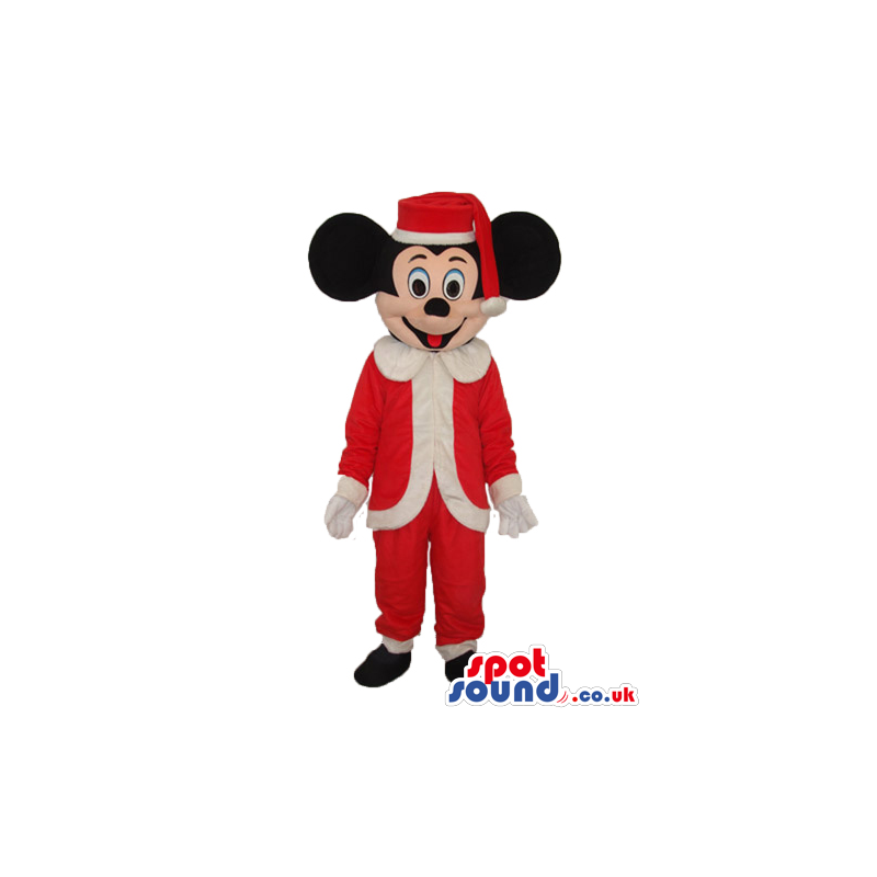 Mickey Mouse Disney Character With Santa Claus Garments -