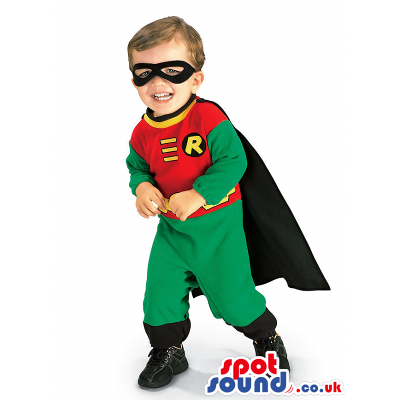 Cute Green And Red Robin Superhero Children Size Costume -