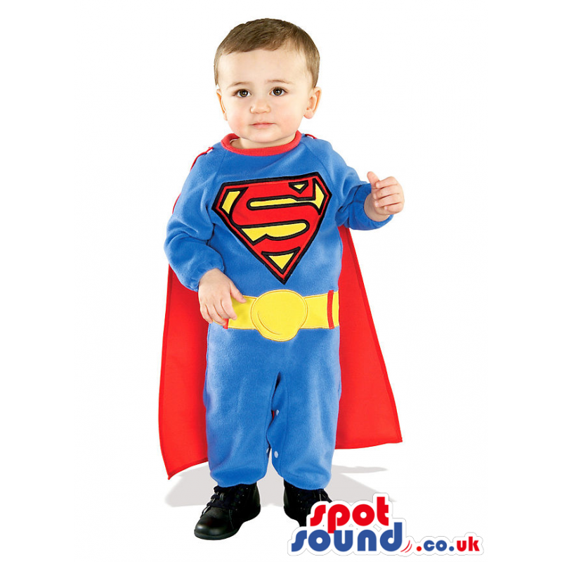 Cute Blue And Red Superman Super Hero Children Size Costume -