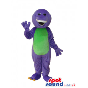 Purple Monster Character Plush Mascot With A Green Belly -