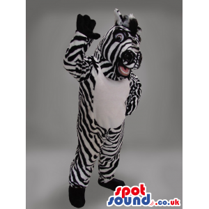 Customizable Zebra Animal Plush Mascot With A White Belly -